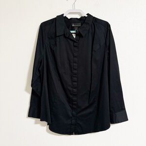 NEW Lane Bryant Classic Poplin Hidden Button Up Blouse